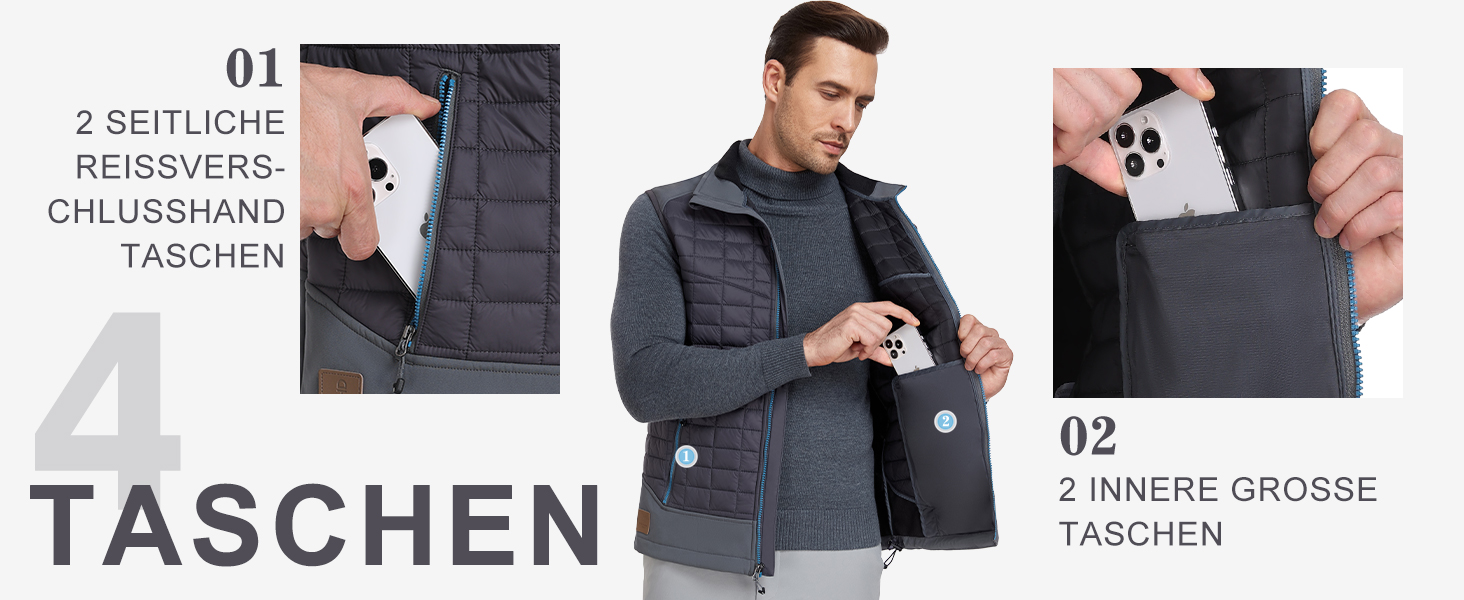 Little Donkey Andy Легка пухова жилетка для чоловіків, тепла безрукавка, outdoor-куртка для піших прогулянок, подорожей та бігу (S, Павіно-блакитний)