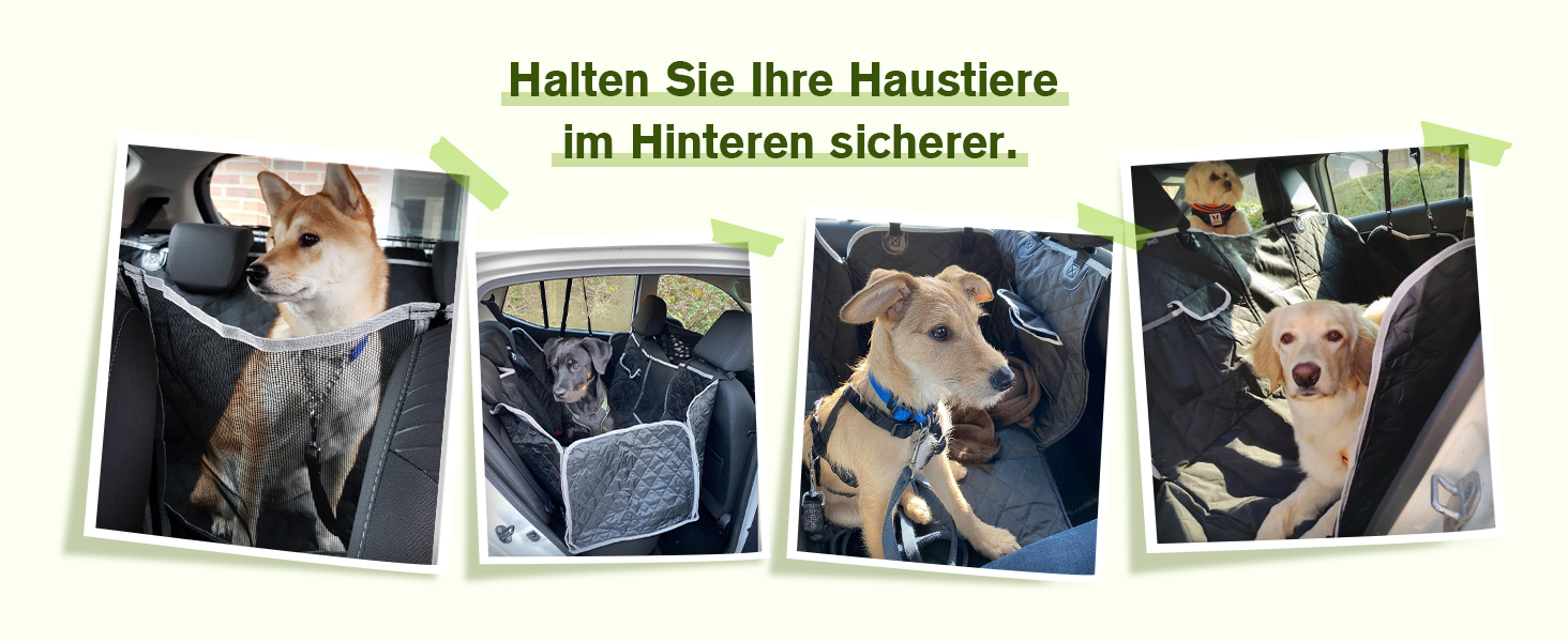Pecute Car Seat Cover for Dogs - Waterproof & Scratch-Resistant, 136x146cm, with Side Protection & Window, Black Luxury Thick Seat Protector