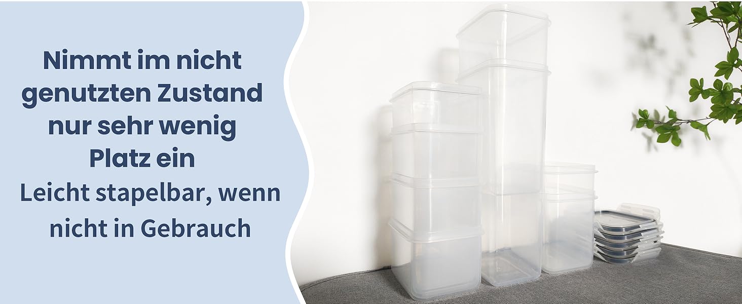 Набір контейнерів для їжі Hibisaws 12 шт. з кришкою, контейнери для заморожування, ланч-бокси, BPA-free, 100% герметичні, прозорі, 6 x 1L & 6 x 0.5L