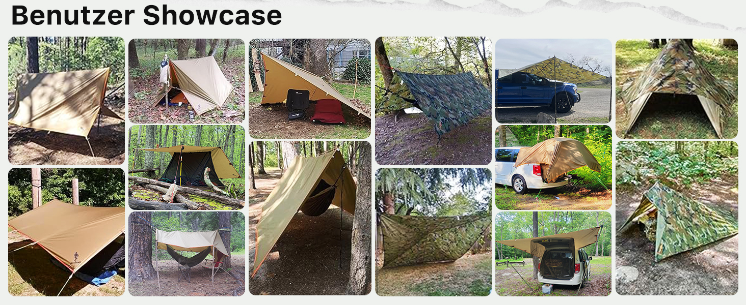 Тент FREE SOLDIER 3x3.2м: ультралегкий, водонепроникний, з UV-захистом для кемпінгу та активного відпочинку (армійський камуфляж)