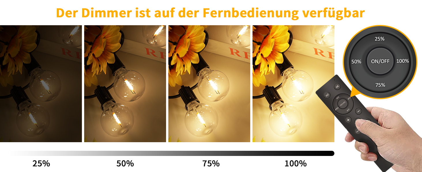LED гірлянда Yuusei для декору: 100+4 лампочки, тепле світло, IP45, 45м (2x30м), для саду, балкону, вечірки