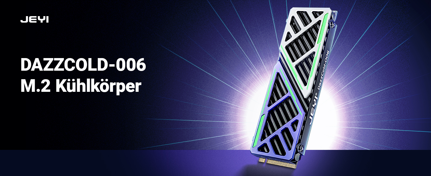 Радіатор охолодження для SSD M.2 JEYI, мідні ребра з алюмінієвою рамкою, пасивне охолодження, Finscold – 1.7 мм (Dazzcold006)