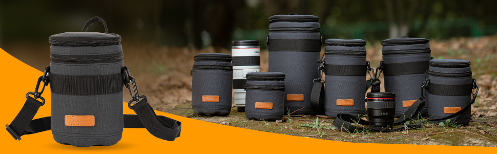 Чохол для об'єктива Tarion: захисний, водонепроникний, з жорстким дном, сумісний з Canon, Nikon, Pentax, Sony, Olympus (Dunkelblau, L)