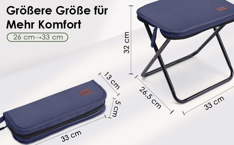 Складний туристичний стільчик MOONCY, 33x26.5x32 см, до 120 кг, для кемпінгу, риболовлі та відпочинку на природі (зелений/блакитний)