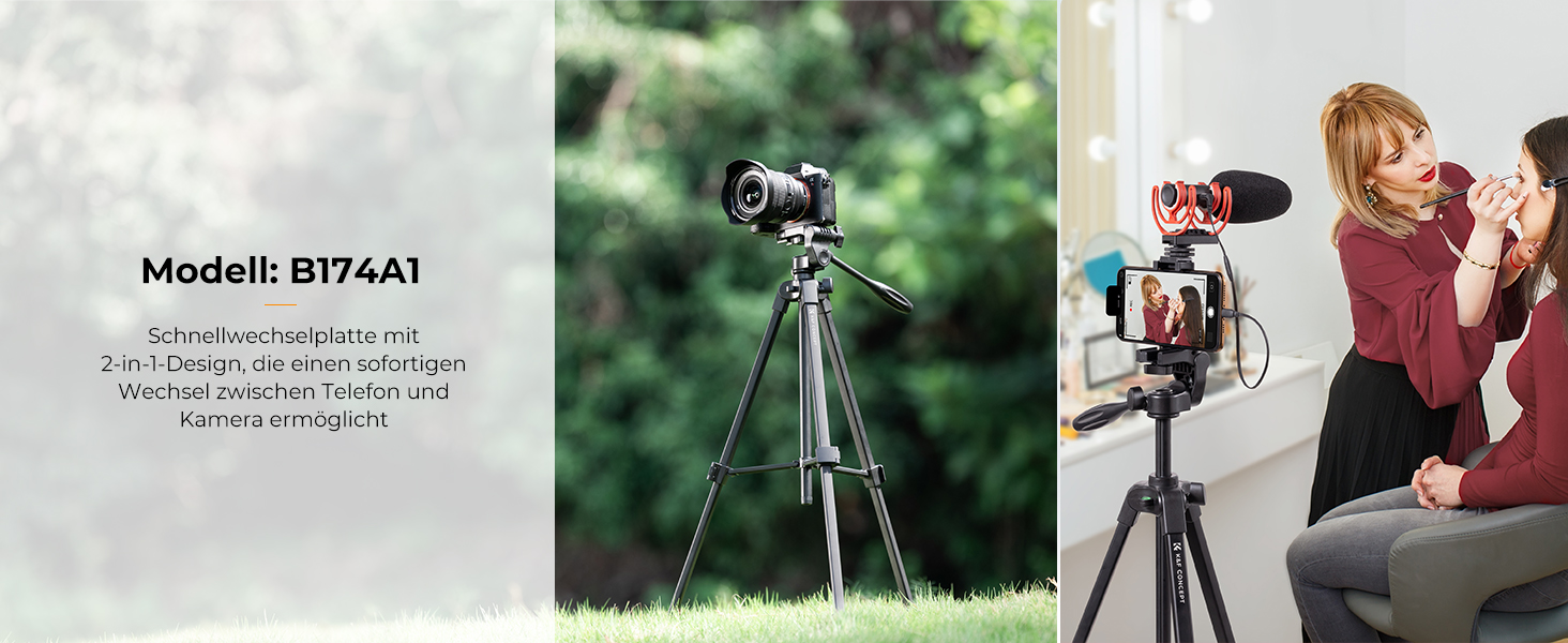 Штатив K&F Concept NT510: легкий штатив 152 см з Bluetooth пульт для Canon, Nikon, Sony та смартфонів