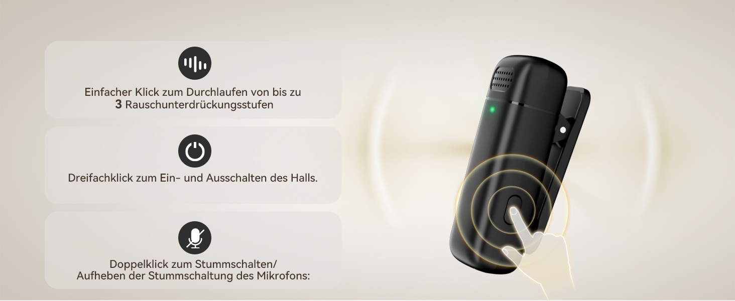 Бездротовий петличний мікрофон з зарядним кейсом, 36 годин роботи, шумозаглушення, 40 м радіус дії, Plug-and-Play для iPhone/iPad/Android/PC, YouTube, Vlog, Live-Streaming, чорний