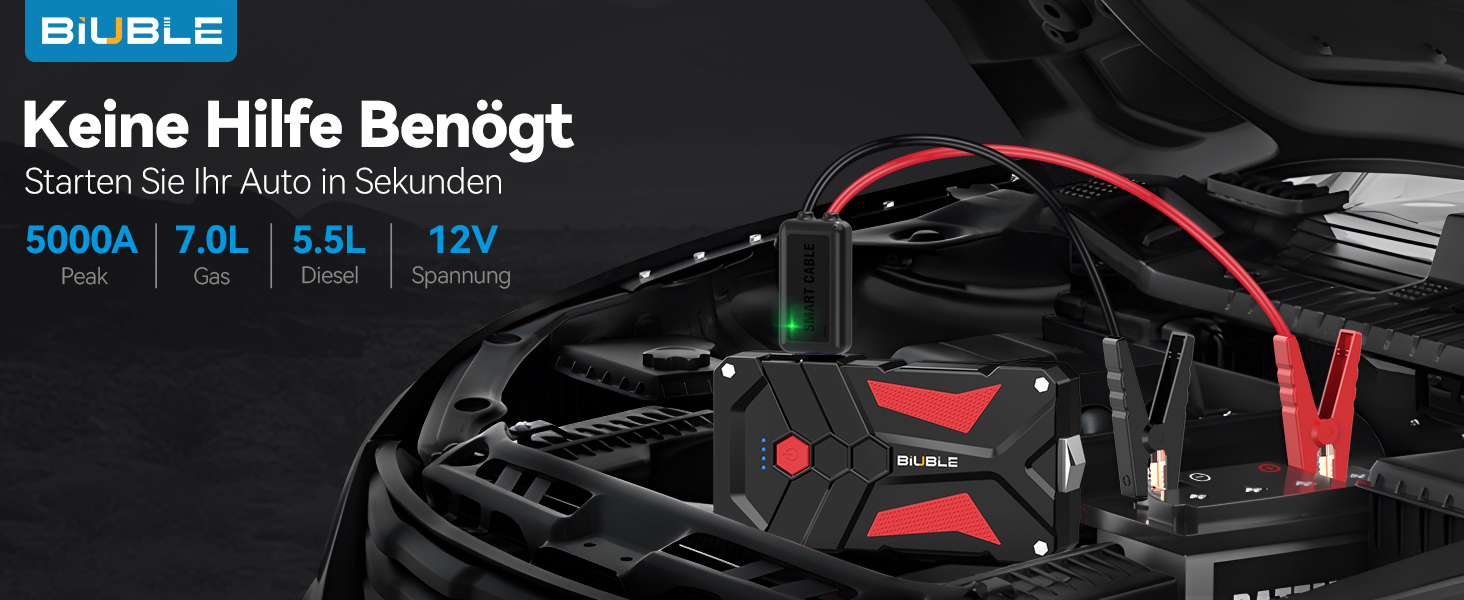 Powerbank Starthilfe 3000A 12V: Зарядний пристрій для автомобіля, SUV, мотоцикла з LED ліхтариком. Запуск до 7.0л бензину або 5.5л дизеля.