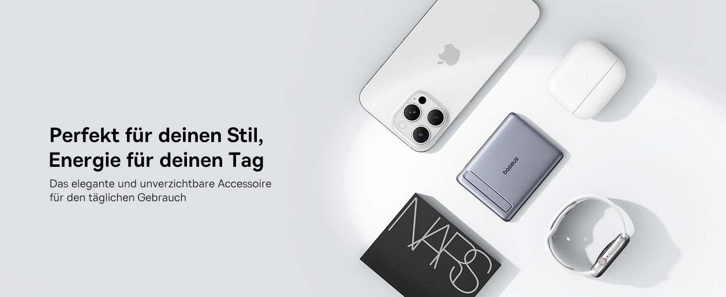 Power Bank Baseus Mini MagSafe 5000mAh з MagSafe, PD 20W, Qi2, сірий колір