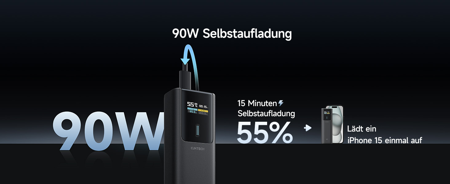 Power Bank CUKTECH 10 100W з Digital Display, 10000mAh - для iPhone, Samsung, iPad, Xiaomi, MacBook та інших