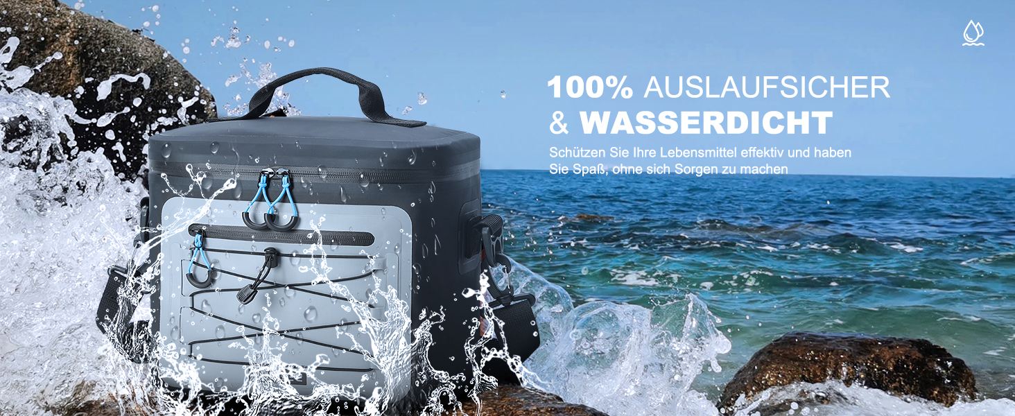 Чорна ізольована сумка-холодильник 24L для пікніків, пляжу, кемпінгу та транспортування продуктів