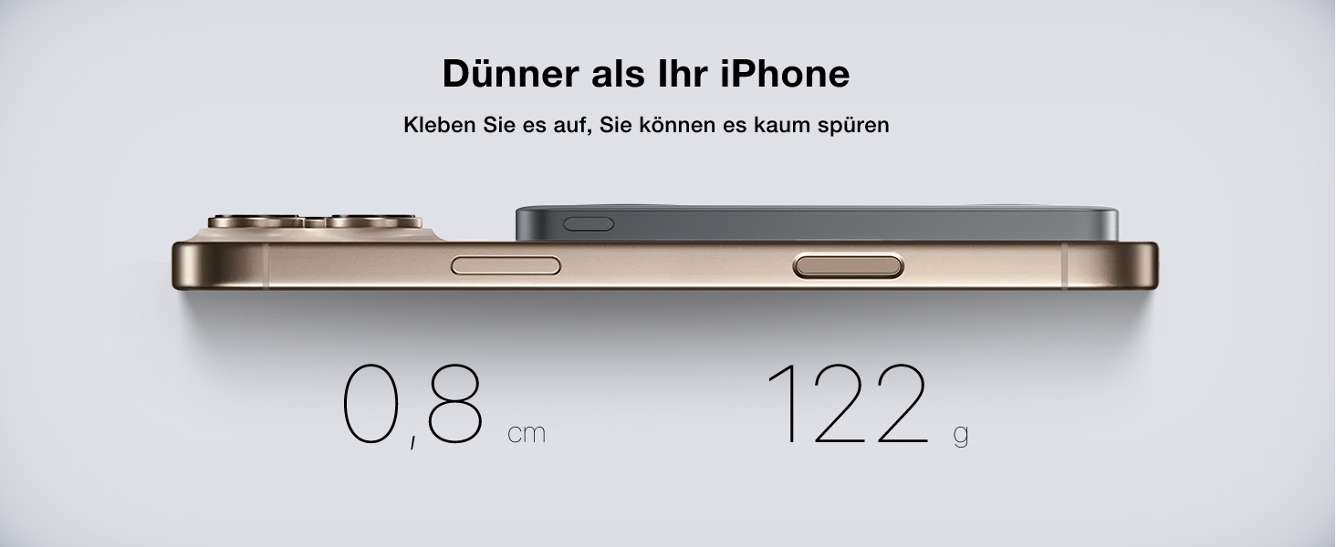 TORRAS MagPro Power Bank 5000mAh: Бездротова М'ягка Зарядна Батарея для iPhone з MagSafe, USB-C, Сірий