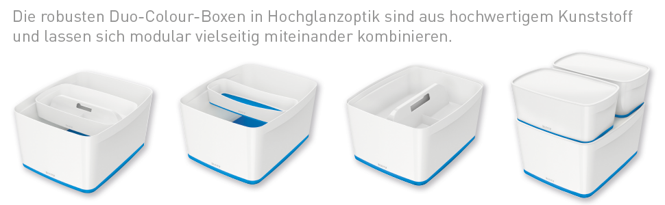 Leitz MyBox велика біла пластикова коробка для зберігання з кришкою, непрозора