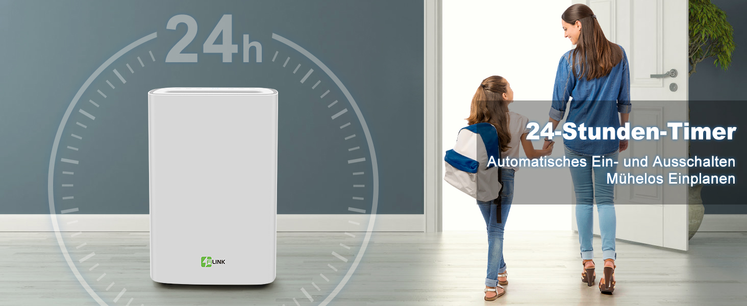 Електричний осушувач повітря 9л/24г, тихий, з дитячим замком та захистом від переливу, автоматичний перезапуск, для спальні, ванної, підвалу та пральні