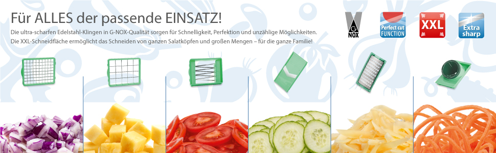 Набір Nicer Dicer Chef від Genius (15 частин): овочеріз, фруторіз, шинкувальник, подрібнювач, овочевий терт, мандоліна, зелень