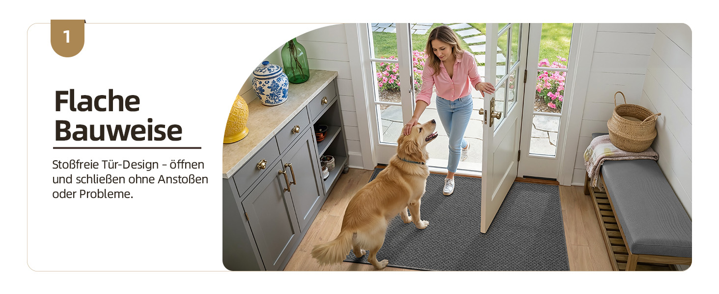 Тонкий килимок для входу COLOR&GEOMETRY, протибризковий та протиковзкий килим у передпокою, темно-сірий, 92 x 142 см