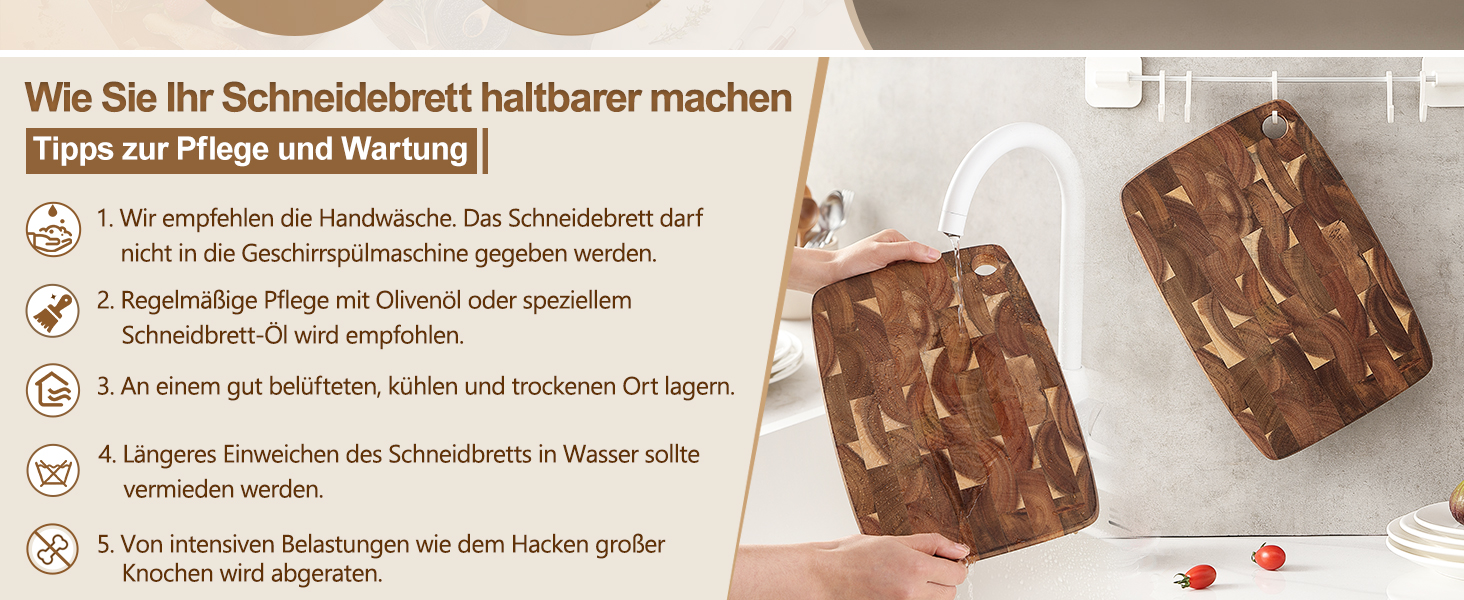 XINZUO 33 * 22 * 1.9cm Acacia Wood Brainwood Cutting Board, Double-Sided, Wooden Board Kitchen Chopping Boards, Serving Board, Bread & Snack Board, Breakfast Board for Bread, Cheese, Meat, Vegetables