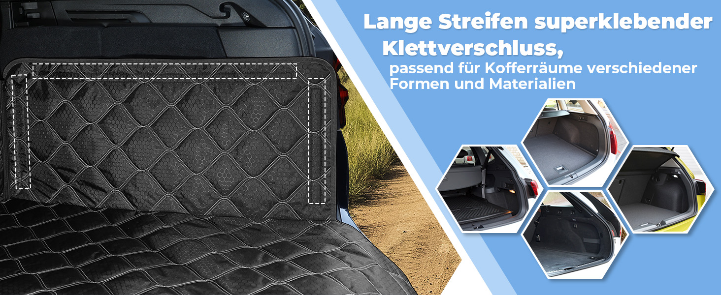 Захисна ковдра для собак у багажник авто KYG, 185x105 см, чорна, водовідштовхувальна, антиковзаюча