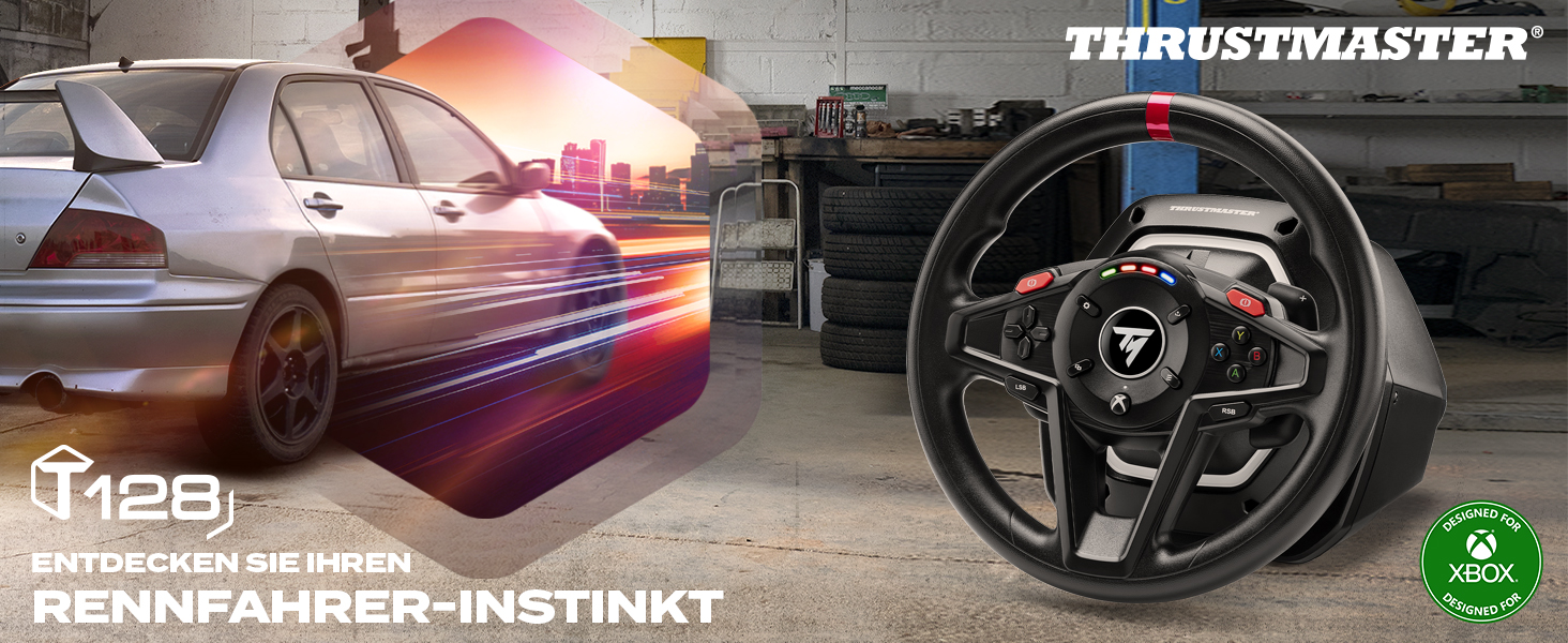 Рульове колесо Thrustmaster T128 з Force Feedback та магнітними педалями, Xbox Series X|S, Xbox One, PC