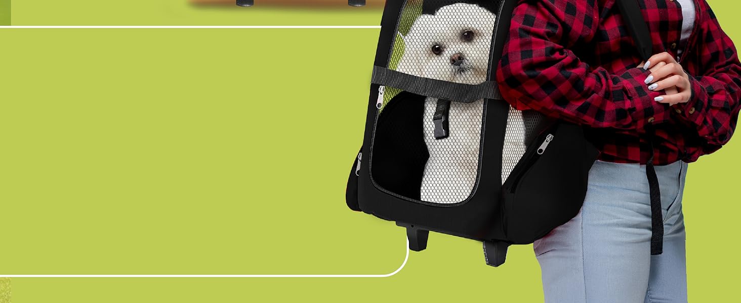 Тролей для собак та котів All Pets United - переносна сумка-транспортування для домашніх тварин (Чорний, Червоний)