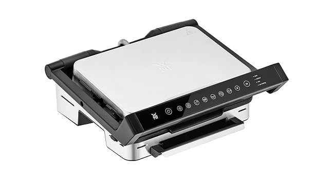 WMF Profi Plus Perfection Contact Grill - Electric Grill with 6 Programs, Sensor Technology, Non-Stick Coated Plates, Panini Grill, Matte Stainless Steel