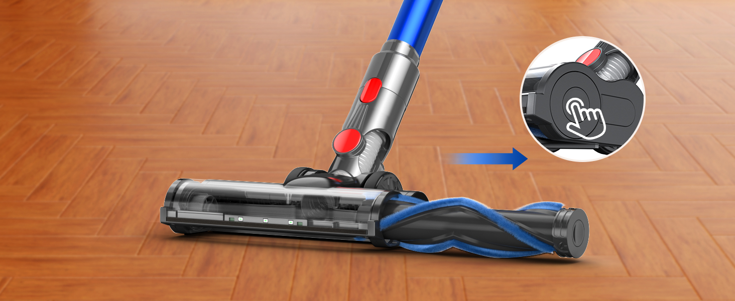 Бездротовий акумуляторний пилосос Ivormentico 50 хв / 40 кПа / 450 Вт з LED, для видалення шерсті тварин, темно-синій