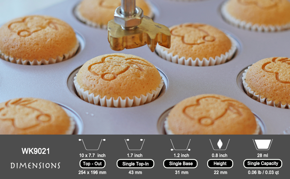 Форма для міні-мафінів CHEFMADE на 12 отворів, антипригарна, для випікання капкейків, шампань-золото