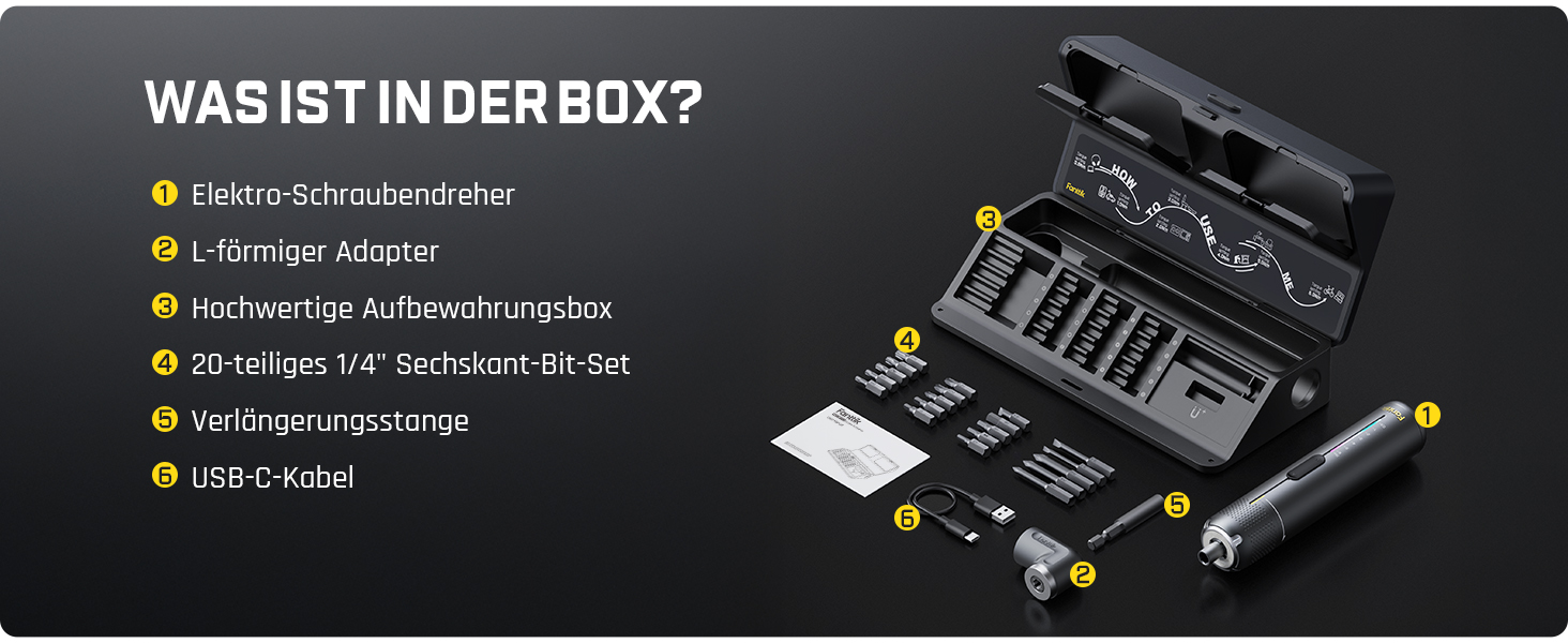 Fanttik S2 Pro: Акумуляторний шуруповерт 3.7V з набором біт, 7 рівнів крутного моменту, для меблів та ремонту