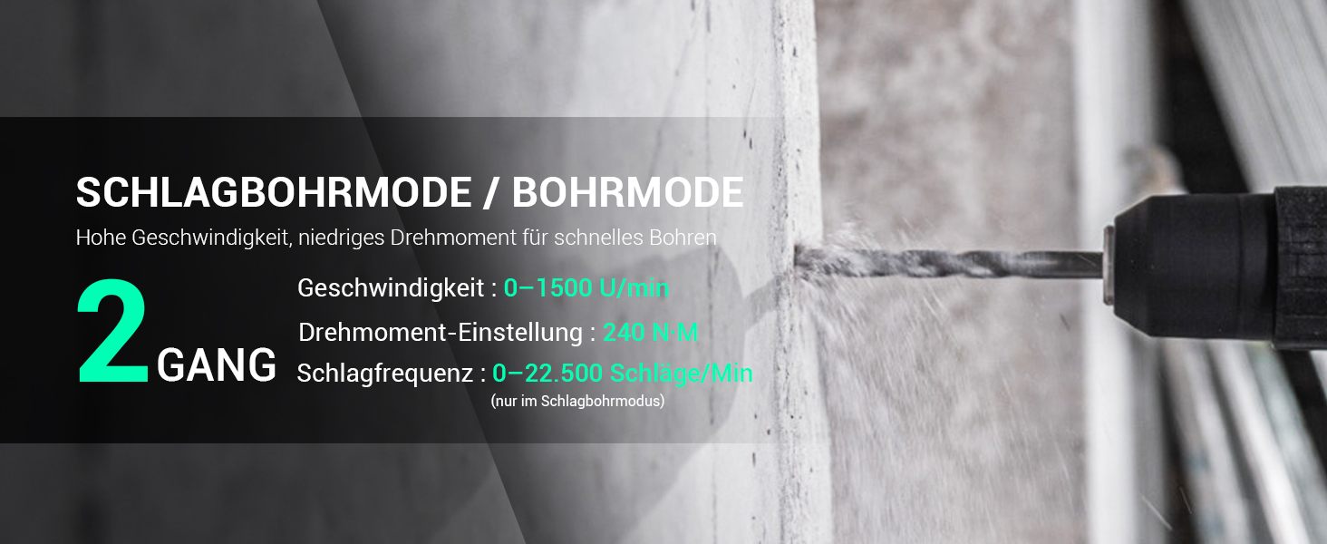 Акумуляторний ударний дриль-шуруповерт DCA 20V, 40 Нм, 13 мм, 22500 уд./хв, 18+1+1, комплект з 14 біт для бетону, металу, дерева