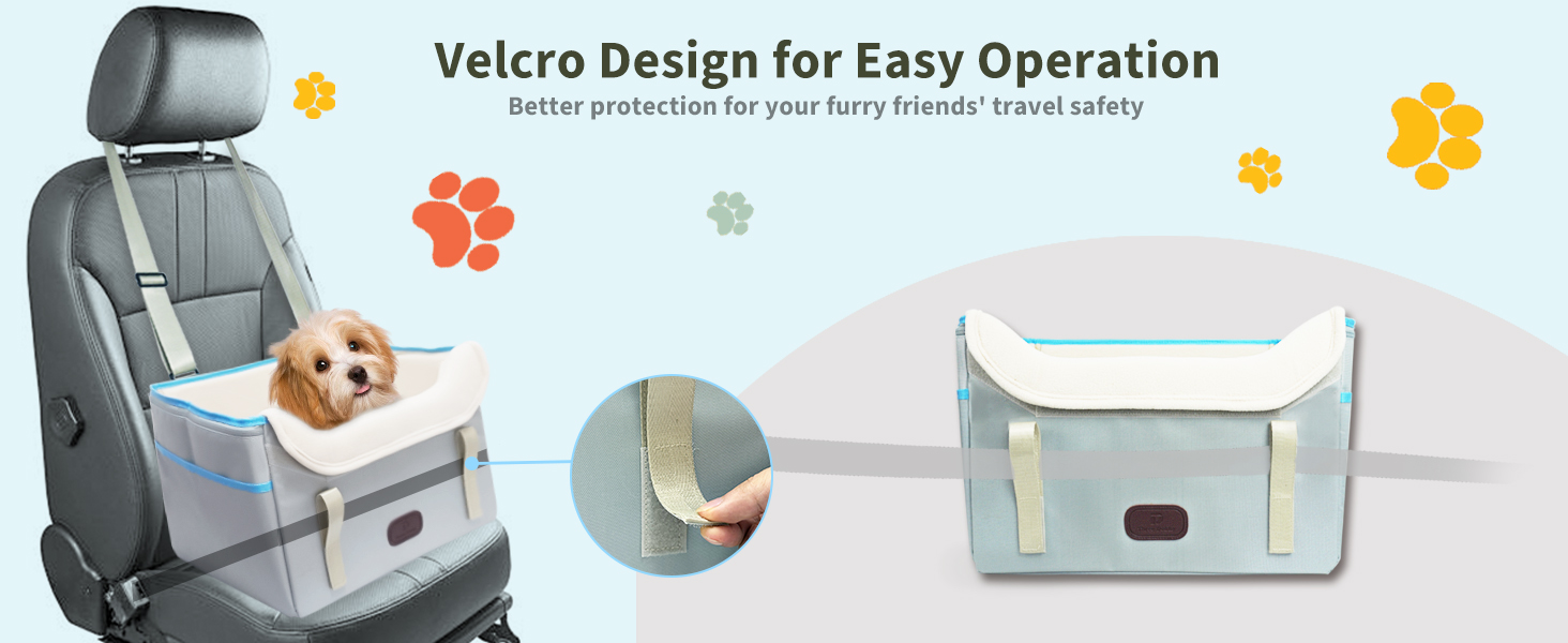 Автокрісло для собак Threedokke, корзина для собак у машину, водовідштовхувальне, складане з фіксатором, для маленьких собак до 6 кг, сіре