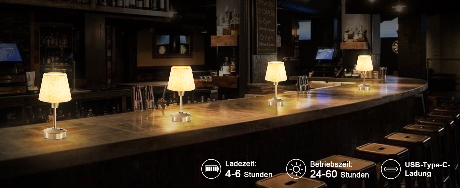 LED-лампа Egobasic настільна бездротова, 5200mAh, торкання, диммування, для дому та вулиці