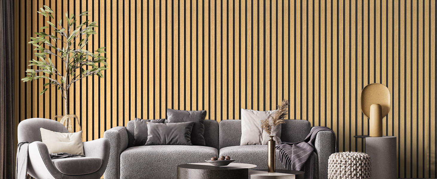 Акустичні панелі TONOR самоклеючі для звукоізоляції, 120x60x1.9 см, шумопоглинаючі панелі для студії, офісу та дому, колір Тик (набір 4 шт)