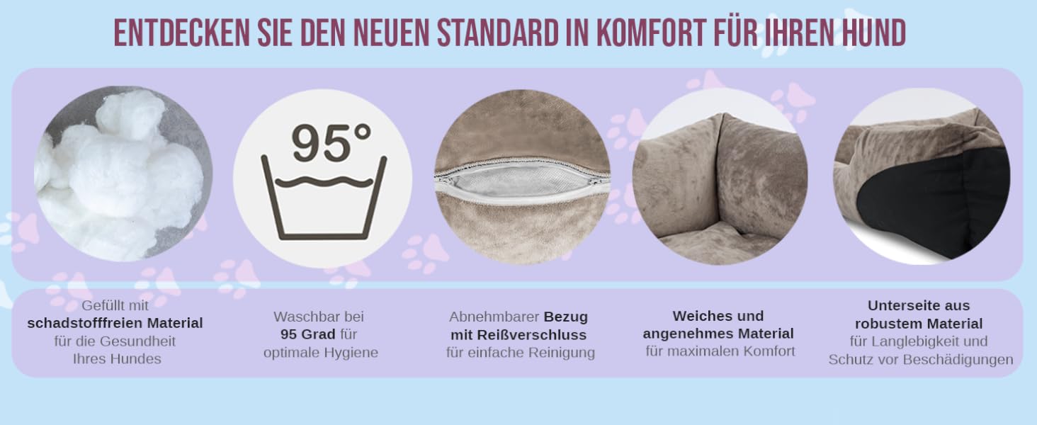 Крісло-ліжко для собак - м'яке ліжко-кошик з високим бортиком, 40x50 см, бежеве