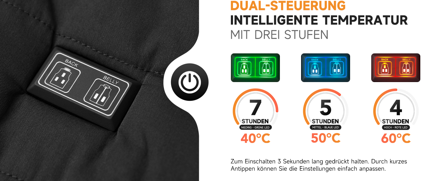 Обогріваючий жилет, жилет з підігрівом для жінок та чоловіків, тепла куртка з акумулятором, куртка з підігрівом з Powerbank, 7.4V/5.0V куртка з 3 рівнями налаштування температури, 6 зон обігріву, теплий жилет, зимова куртка, водонепроникний одяг з акумулятором, чорний - 10000mAh 5V Powerbank