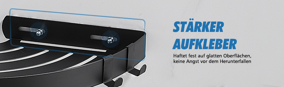 Поличка для душу без свердління, кутова, з нержавіючої сталі, 2 шт. (Чорний)