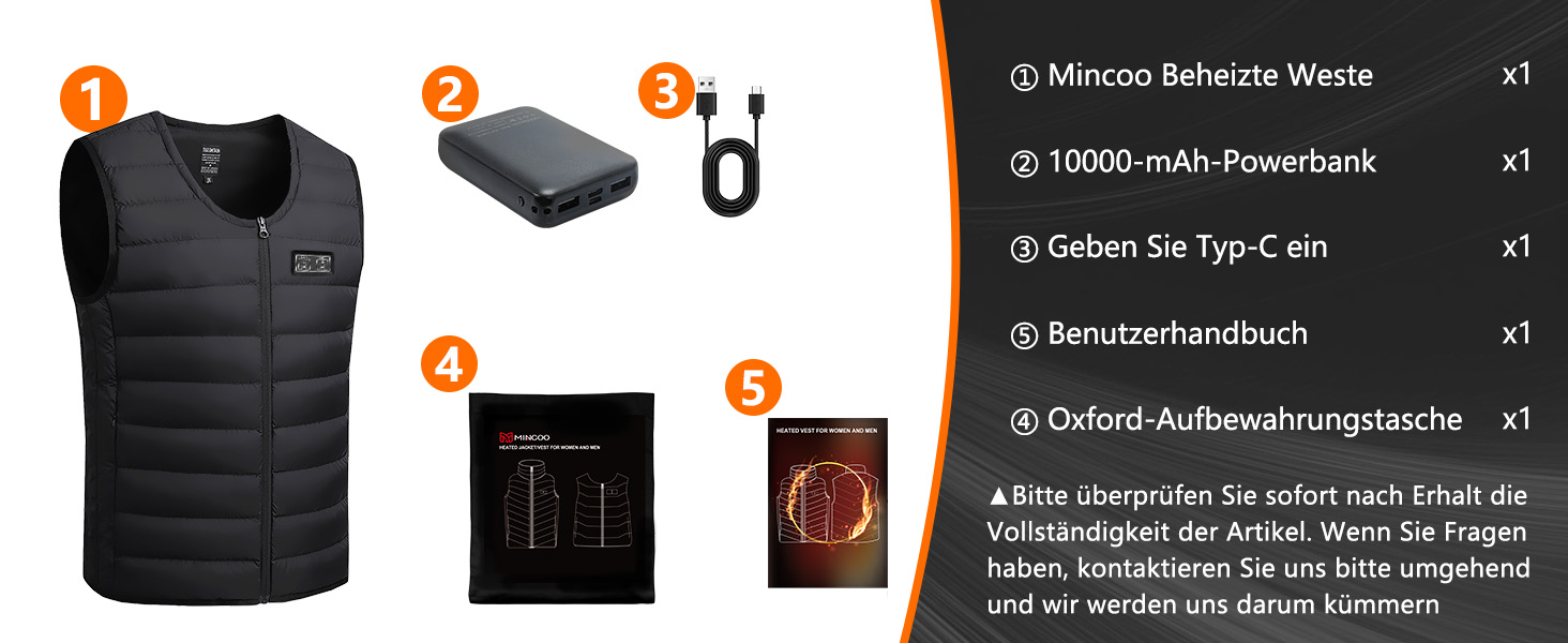 Обогрівальний жилет для чоловіків та жінок з акумулятором 10000mAh - жилет з 5 зонами обігріву, 3 режими температури, подвійне керування для зимових активів на відкритому повітрі, XXL, чорний