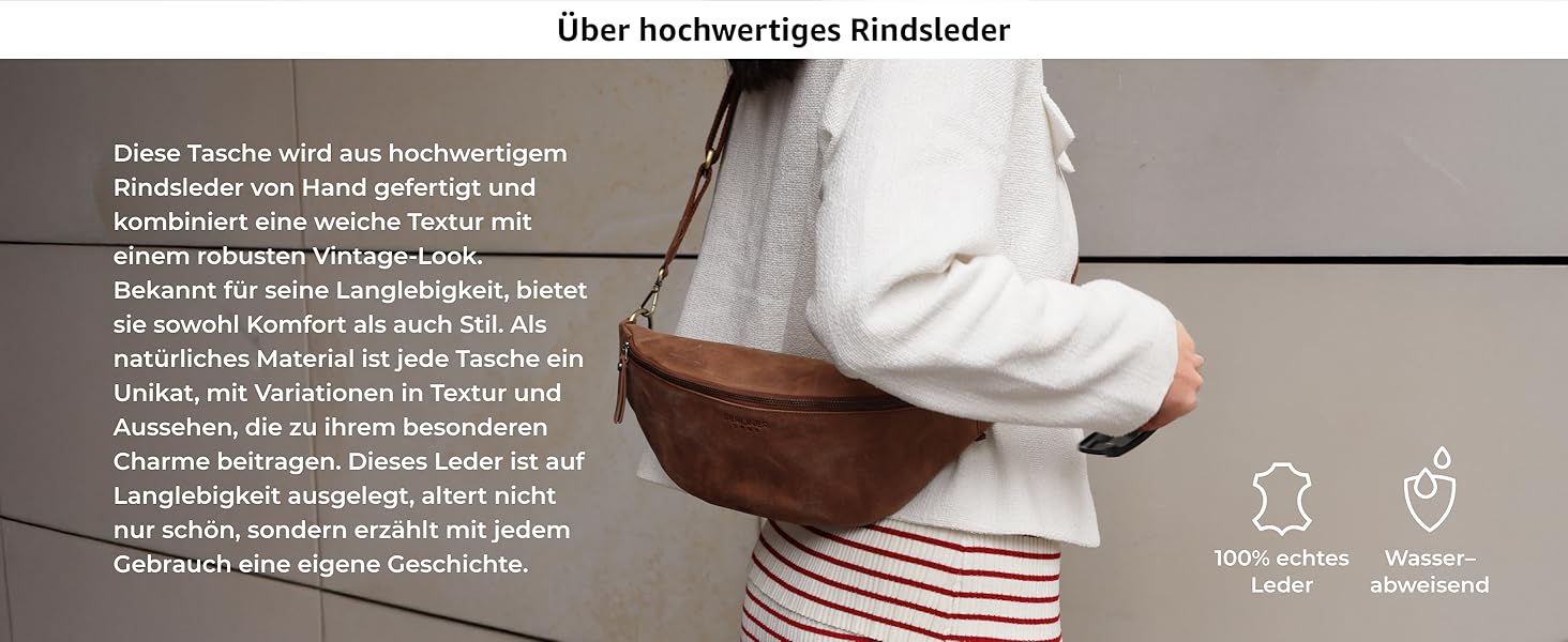 Чоловіча/Жіноча сумка через плече Berliner Bags Preiu Bauchtasche, сумка на пояс, шкіряна, кросбоді, для чоловіків та жінок (Camel, XL)