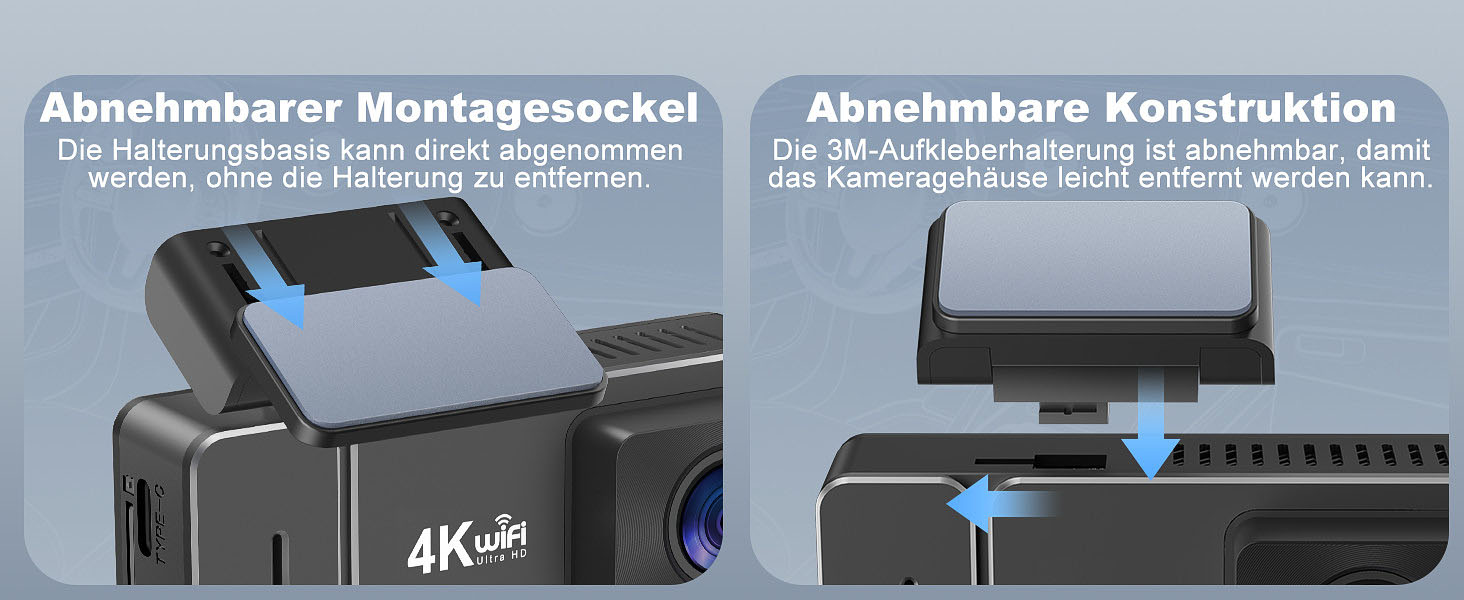 Відеореєстратор CHORTAU 4K+1080P з двома камерами, WiFi, LCD 2.99