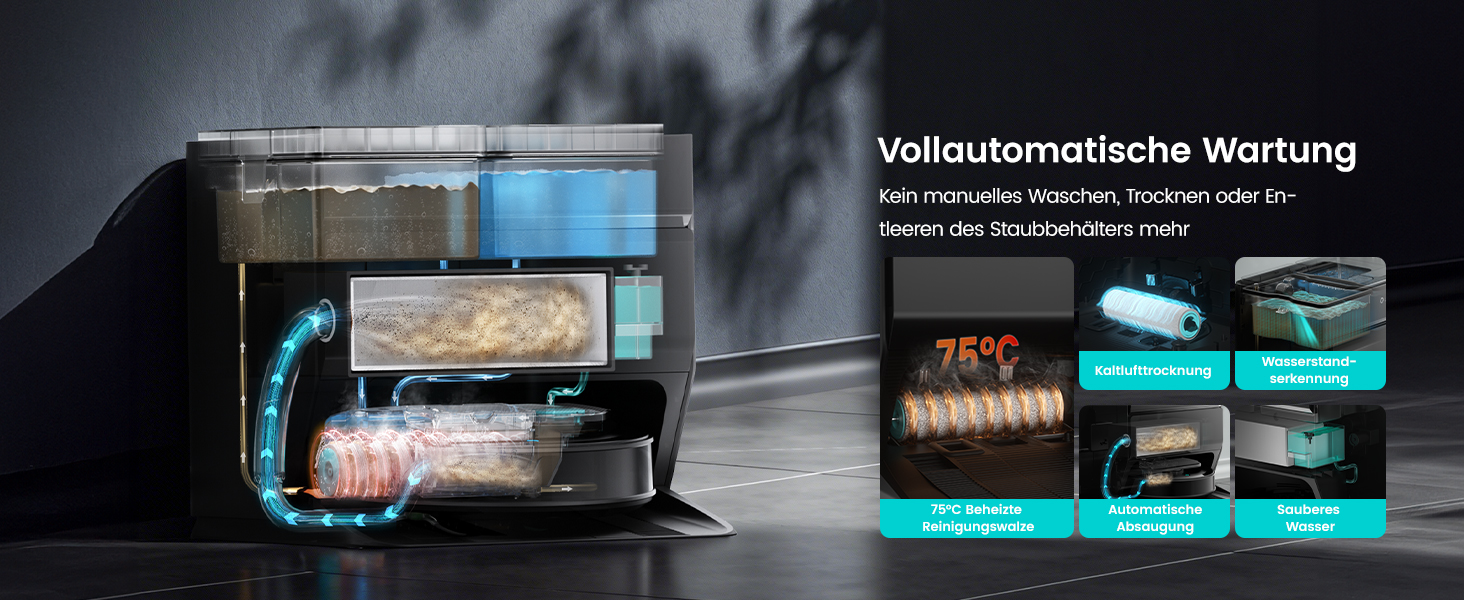 Робот-пилосос LEFANT M5 Pro-B з пультом дистанційного керування, 2200Pa, для шерсті тварин, з базою для зарядки, сумісний з Alexa та керуванням через APP, час роботи 120 хв