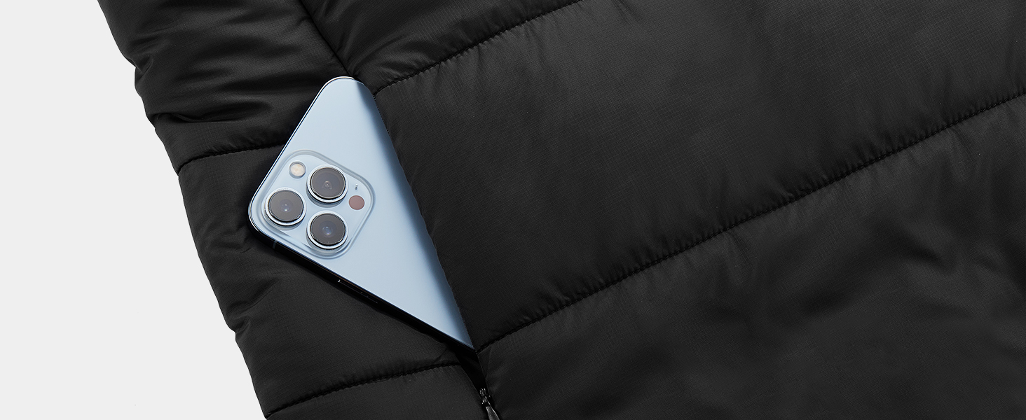 Обогріваючий жилет UNBON з V-подібним вирізом, чоловічий/жіночий, з Powerbank USB 10000mAh, 3 режими нагріву, 5 зон нагріву, чорний