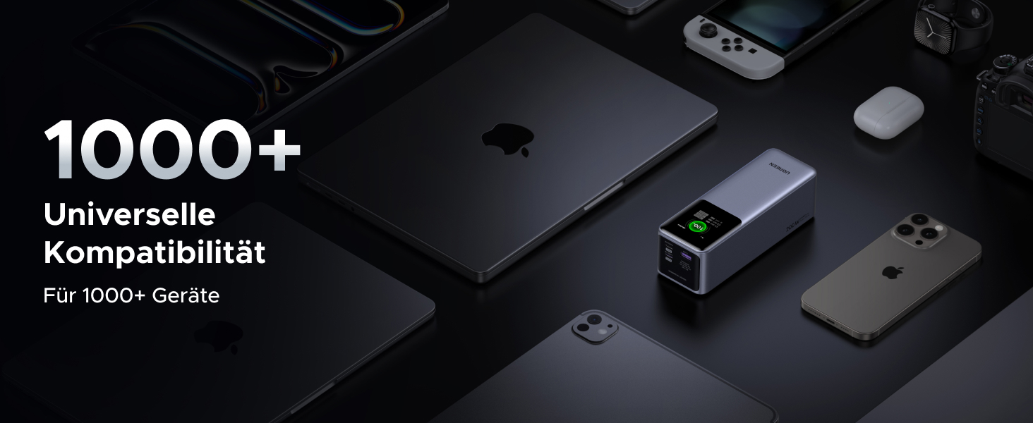 Power Bank UGREEN Nexode 25000mAh 200W з 3 портами, цифровим дисплеєм, USB-C PD 3.1, сумісний з iPhone, Galaxy, MacBook, Dell