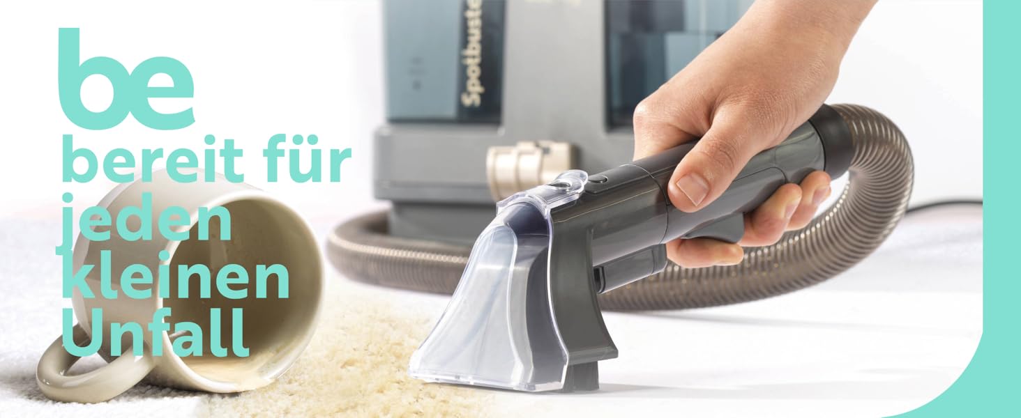 Портативний чистий для меблів та килимів Beldray Spotbuster - для видалення плям, розливів, шерсті тварин, 1.3L подвійний бак, для диванів, меблів, автокрісел, килимів. Підходить для дому та автомобіля.