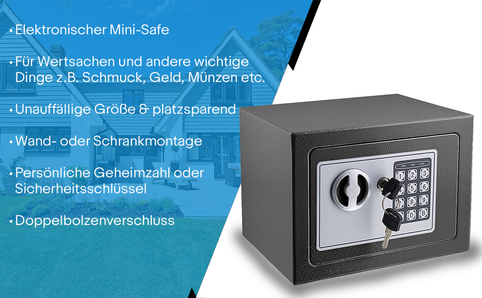 Електронний міні-сейф Safe Tresor для стін, шаф та меблів (сірий)