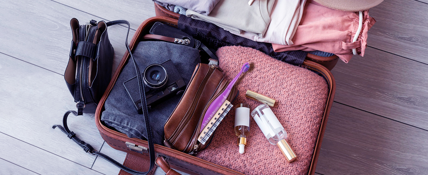 Електрична зубна щітка MySmile DY156 для дорослих, акумуляторна звукова щітка, портативна з 3 насадками, таймер 2 хвилини, 5 режимів, 45000 вібрацій на хвилину, 60 днів роботи від одного заряду, 1 шт. (фіолетова)