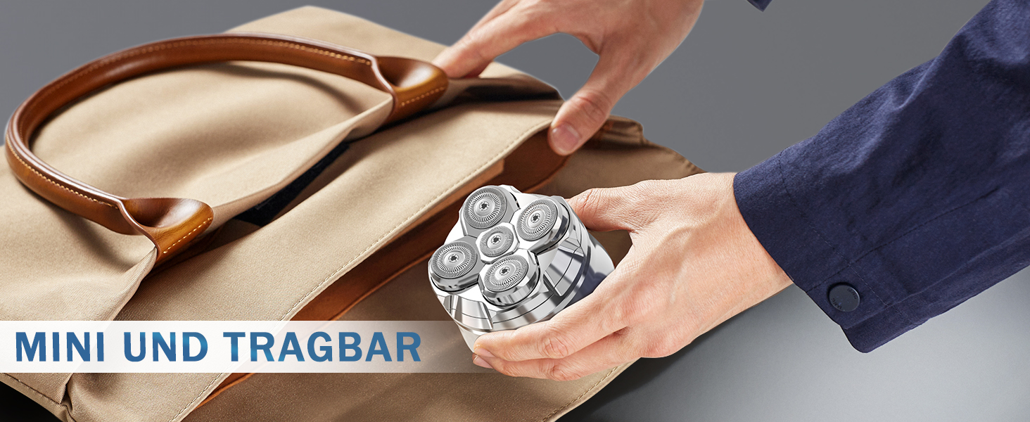 Електричний бритва для гоління голови Luctry 5D, водонепроникний, для чоловіків (срібний)