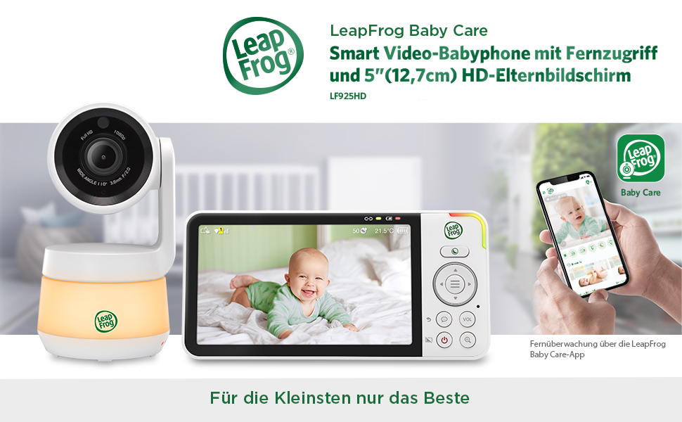 Відеоняня LeapFrog LF2513 без Wi-Fi з IPS екраном 2.8 дюйма, поворотна, з нічним баченням, датчиком температури, радіусом дії 300 метрів та тривалістю роботи батареї 12 годин