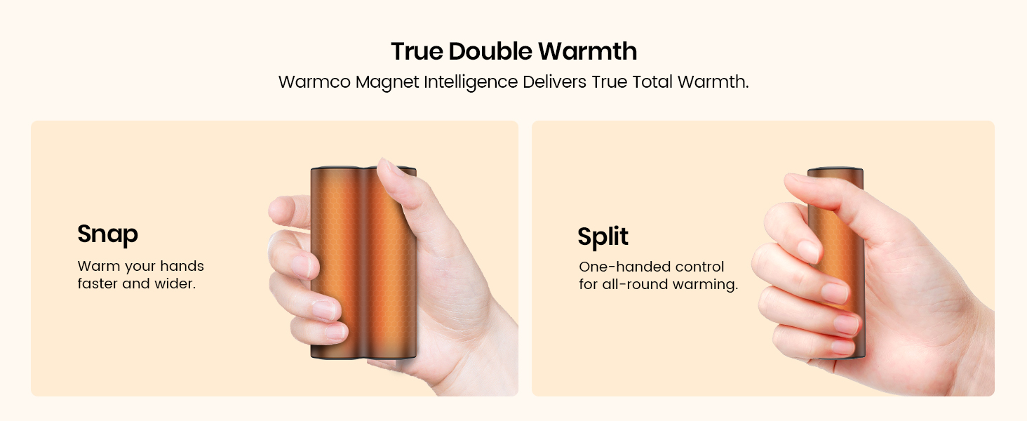 Електричний грієчка для рук Warmco 2 шт., 10000mAh, USB Powerbank, 3 рівні нагріву, для чоловіків та жінок, Outdoor, Гольф, кемпінг, чорний