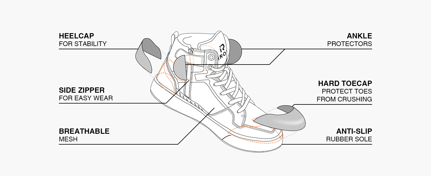 Мотоциклетні черевики RIDEIRON для чоловіків: водонепроникні, з антиковзаючою підошвою, дихаючі, стильні та зручні. Розмір 44 EU, чорний колір. Підходять для всіх сезонів.