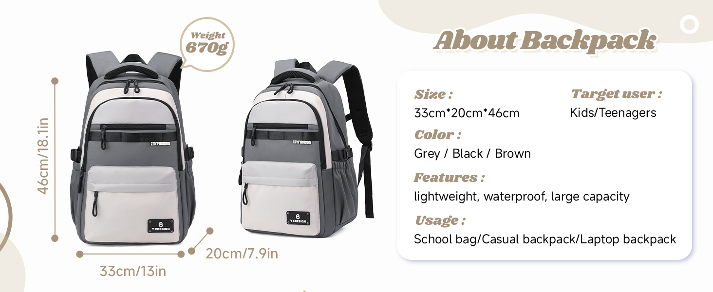 Шкільний рюкзак для підлітків, хлопчиків, 2025, для старшої школи, гімназії. Водовідштовхуючий, для ноутбука 15.6