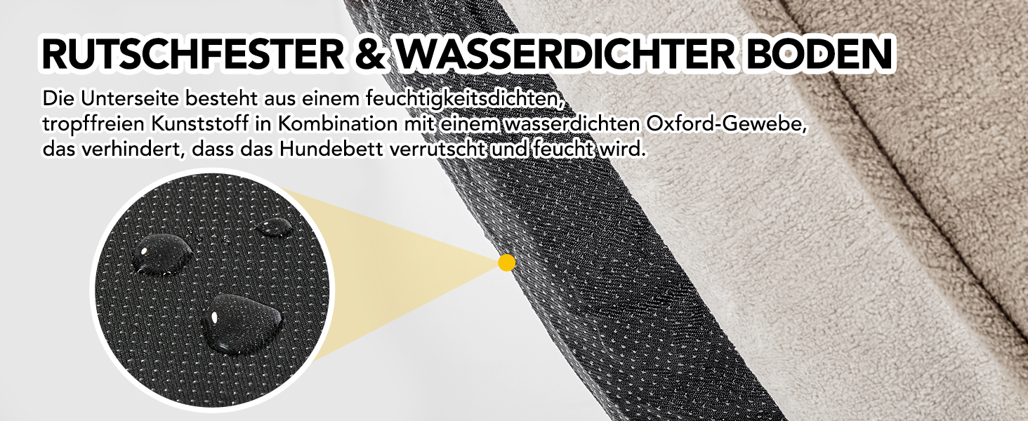 Кругле м'яке ліжко для собак та котів Deconovo, діаметр 61 см, ортопедичне, знімний кошик, Khaki