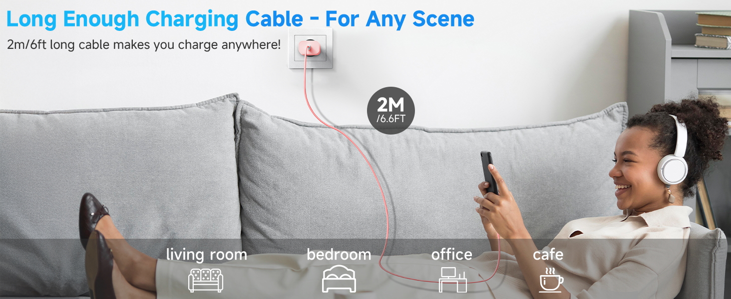 Зарядний пристрій 20W USB-C з кабелем Lightning для iPhone 14/13/12/11/X/XR/XS/Mini/SE - 2 шт. (Синій + Рожевий)